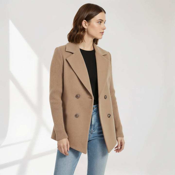 Women's Lightweight Draped Roll-Up Sleeve Coat