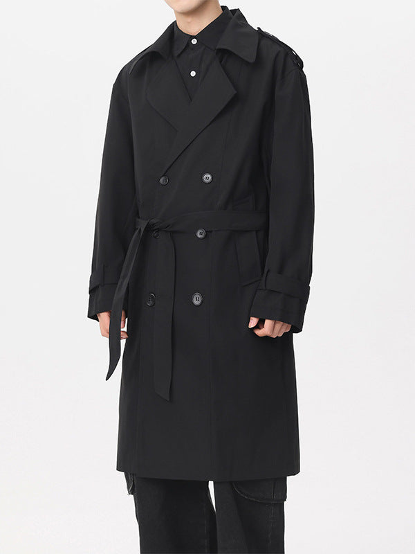 Men's Double-Breasted Relaxed Midi Peacoat