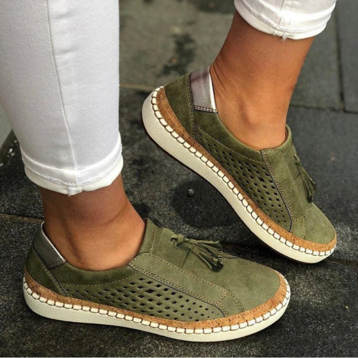 Women's Breathable Slip-On Knit Orthopedic Sneakers - Green