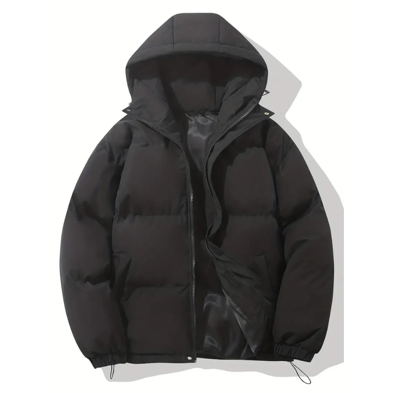 Women's Casual Puffer Snow Winter Jacket - Black
