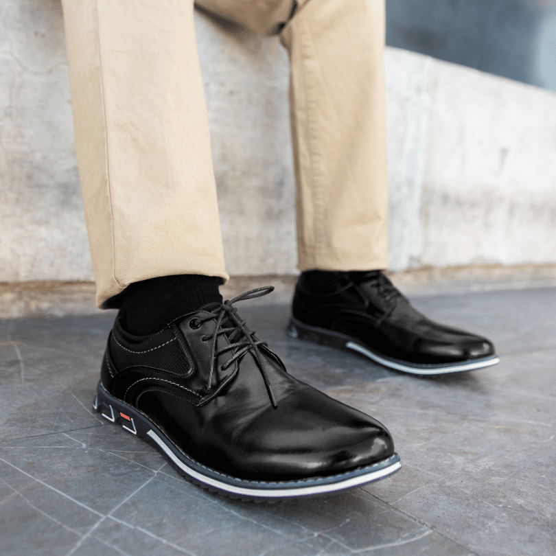 Leather Slim Lace-Up Orthopedic Shoes Men