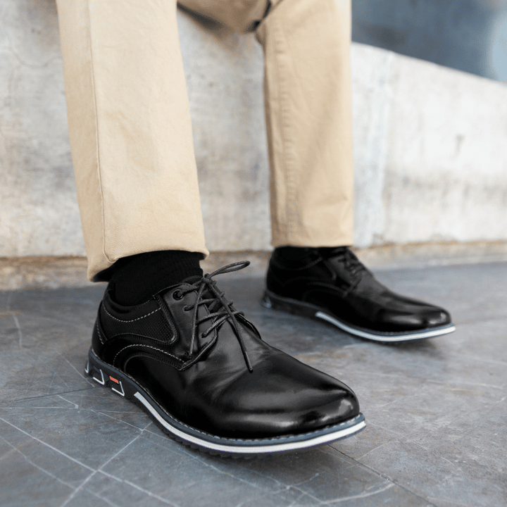 Leather Slim Lace-Up Orthopedic Shoes Men