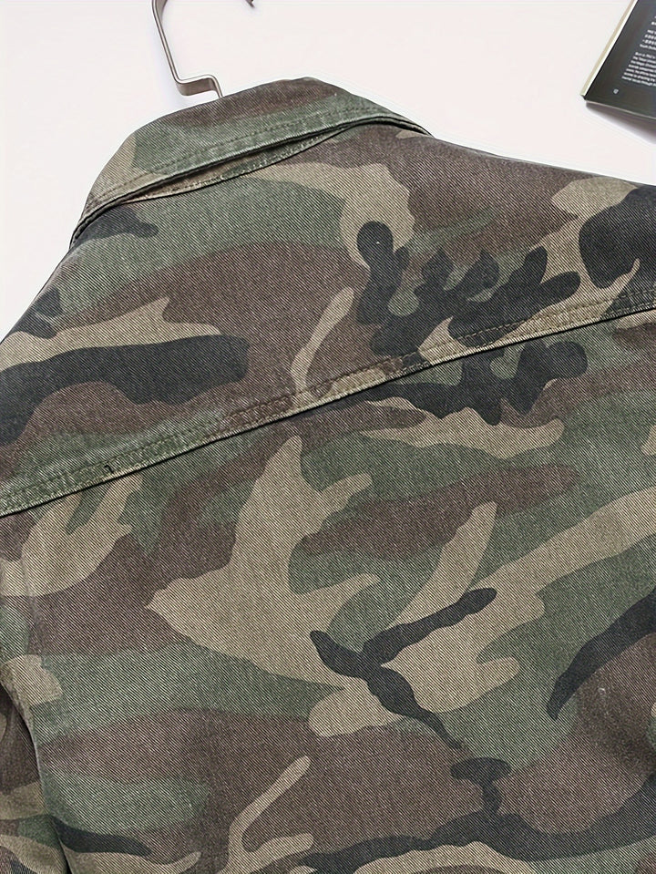 Men's Camouflage Regular Fit Pocket Overshirt