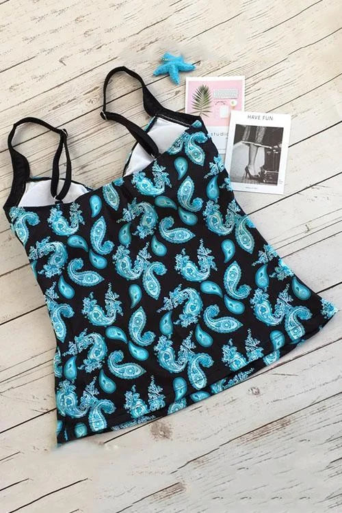 Cascade | Belly-Covering Paisley Swim Set