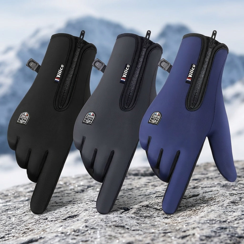 Men's Warm Winter Knit Touchscreen Ski Gloves