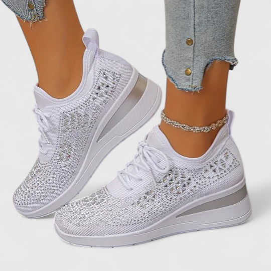 Women's Platform Slip-On Orthopedic Sneakers - White