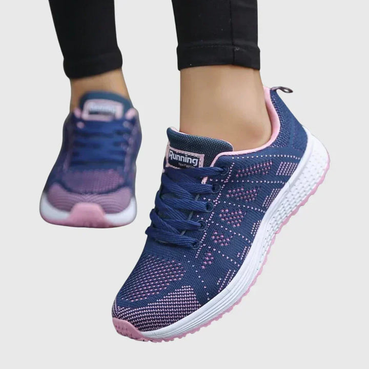 Women's Casual Lace-Up Orthopedic Sneakers - Blue/Purple