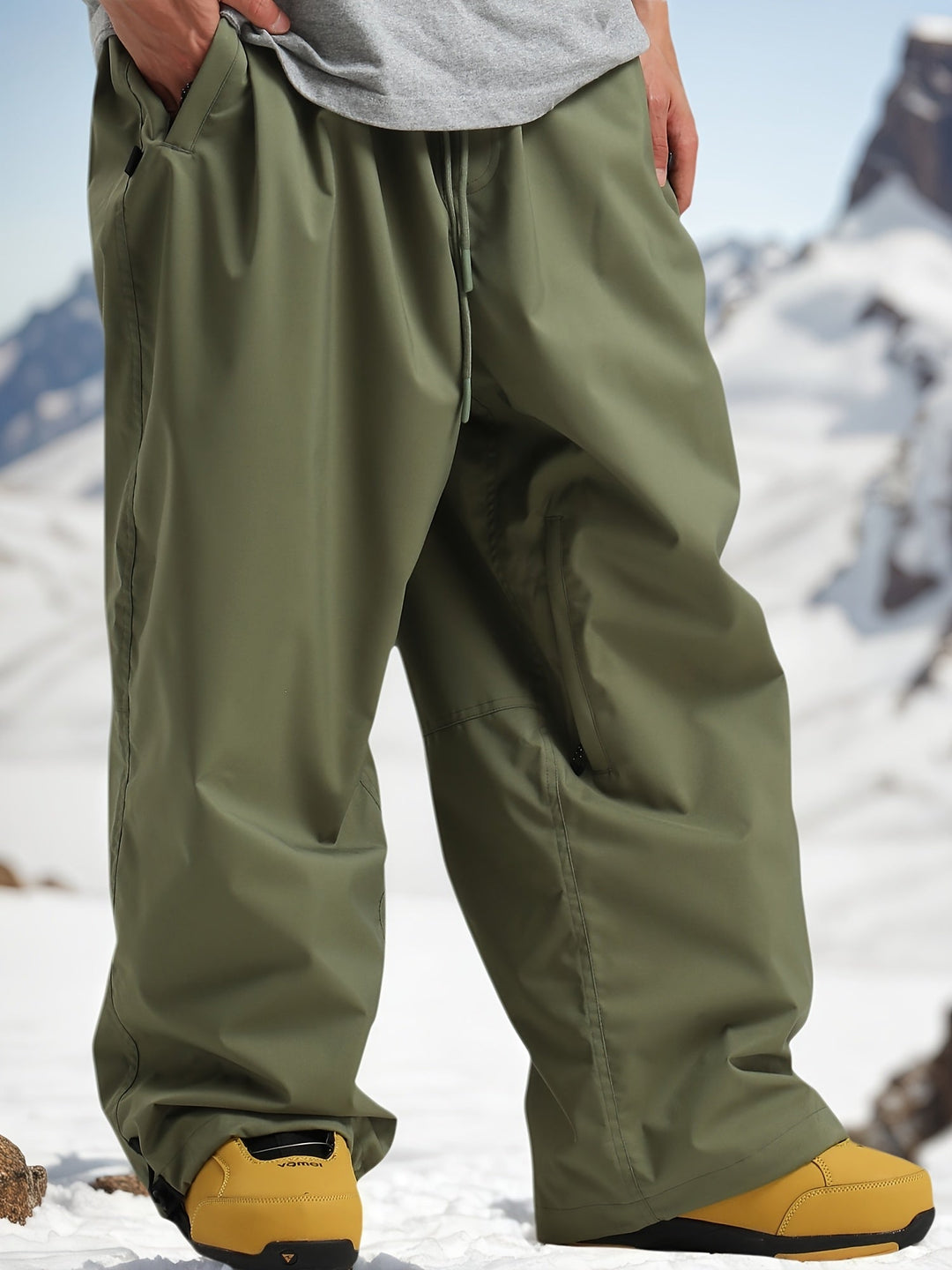 Men's Long Winter Baggy Ski Pants