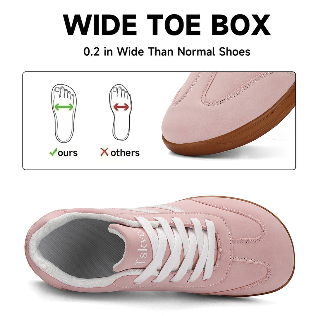 Women's Flat Lace Up Wide Toe Box Sneakers