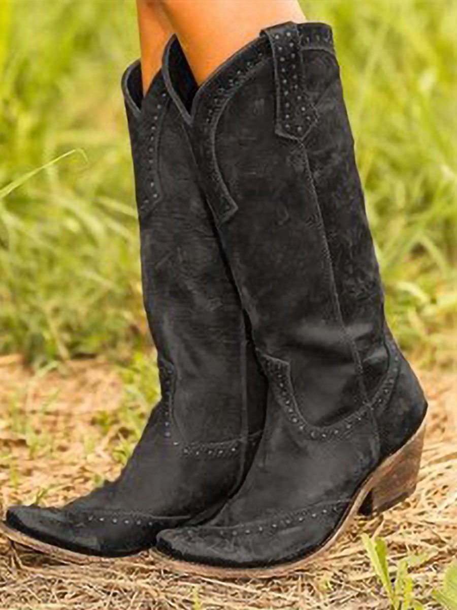 Olwen women's studded cowboy knee high boots - photo 2