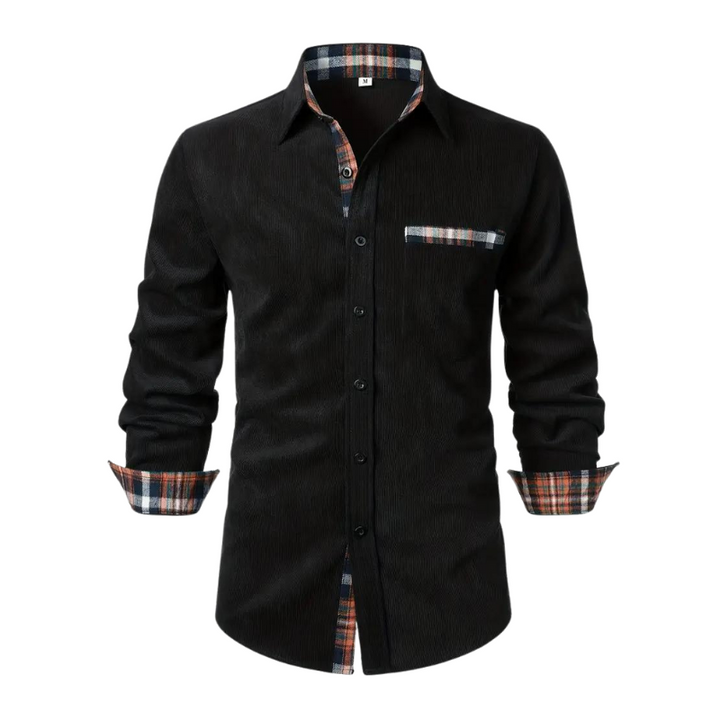 Men’s Button-Up Casual Shirt | Flannel Trim Detail | Soft Brushed Cotton