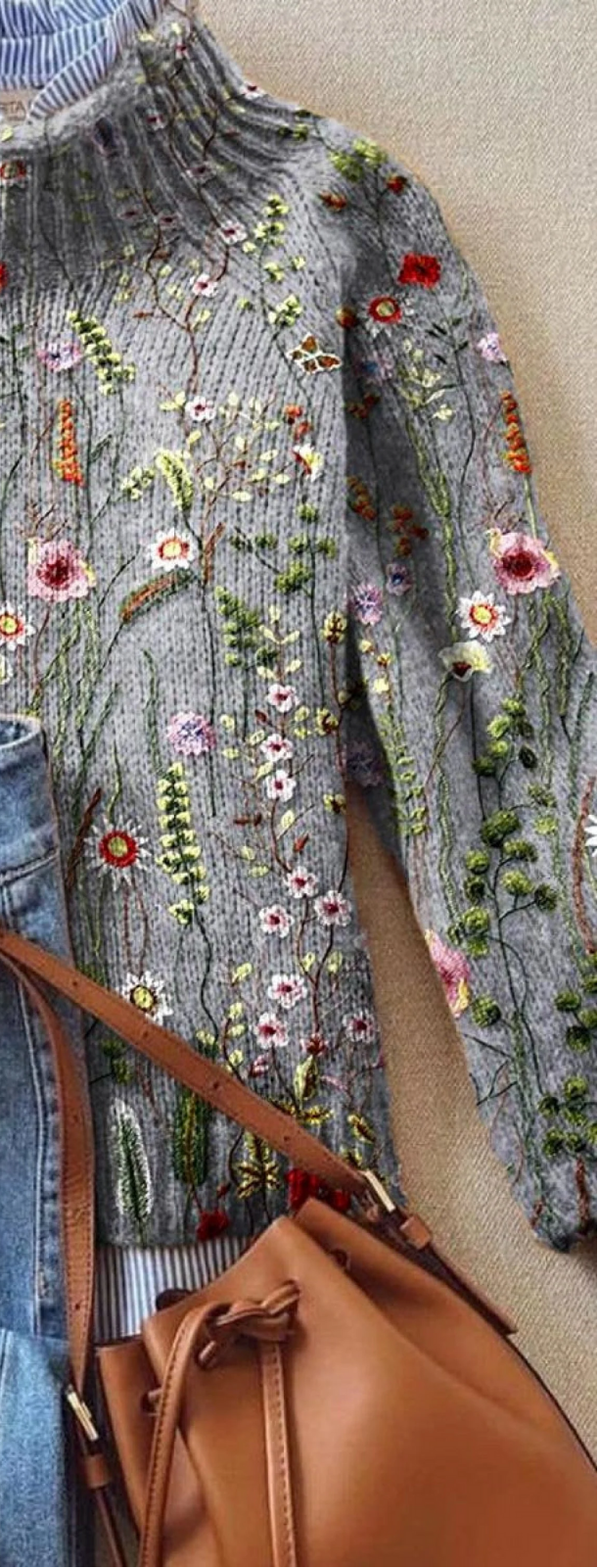 Lilian women's vintage floral knit sweater - photo 4