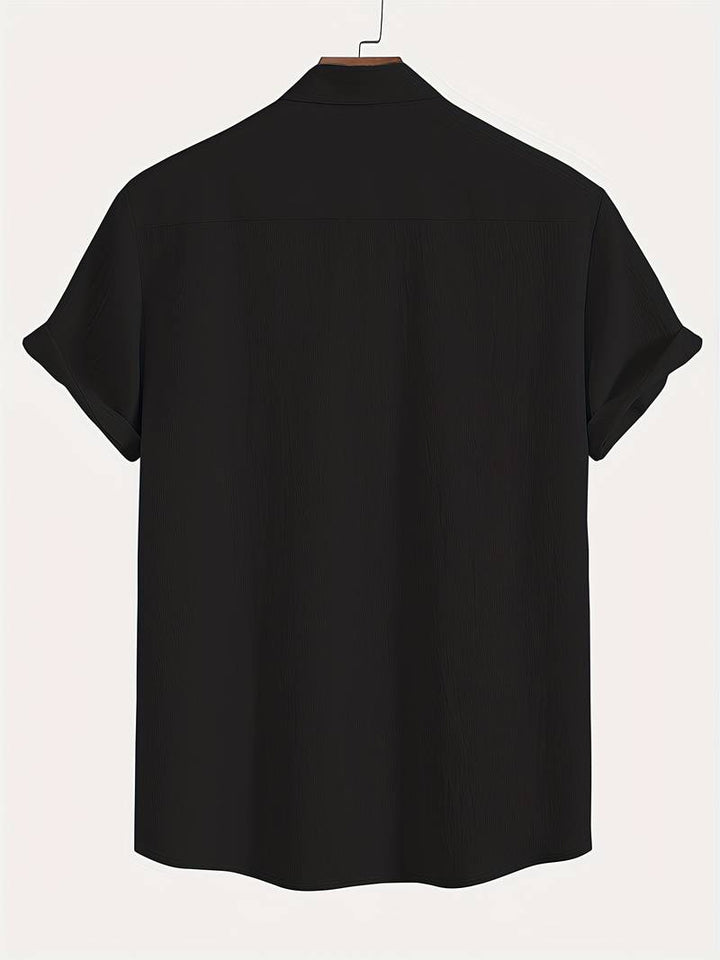 Men's Textured Short Sleeve Shirt | Breathable Button-Up | Summer Casual Essential