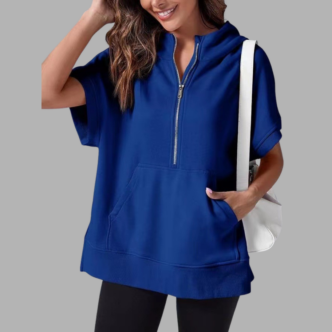 EMERLINDA™ | Relaxed Oversized Half-Zip Summer Hoodie