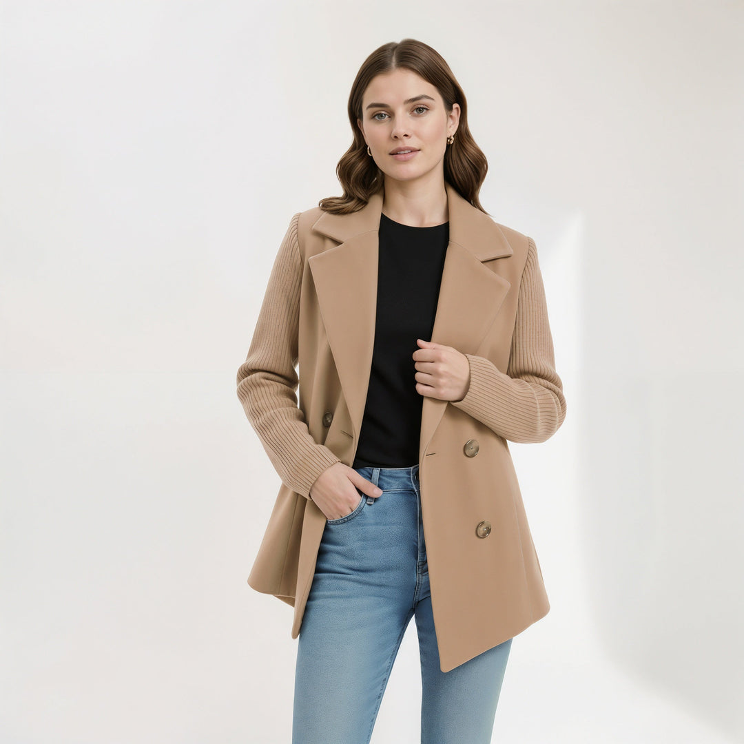 Women's Lightweight Draped Roll-Up Sleeve Coat