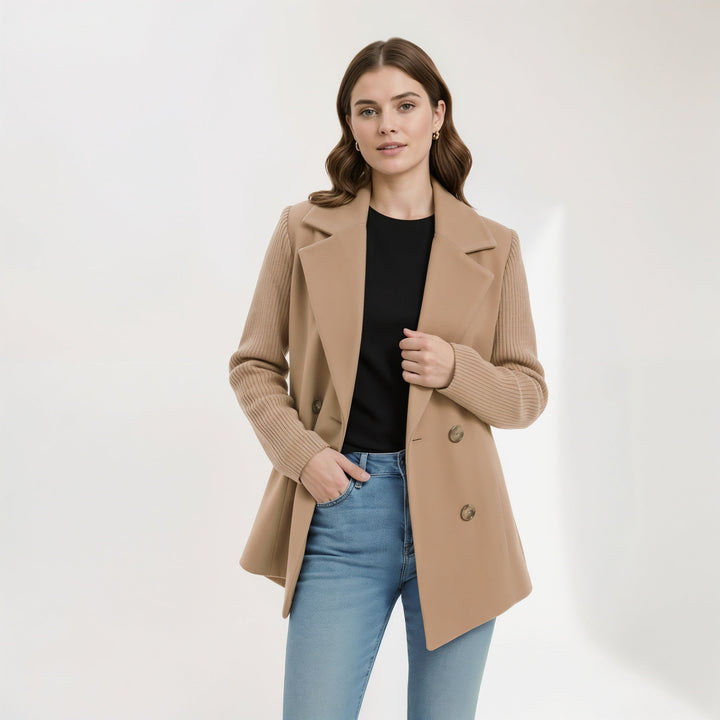 Women's Lightweight Draped Roll-Up Sleeve Coat
