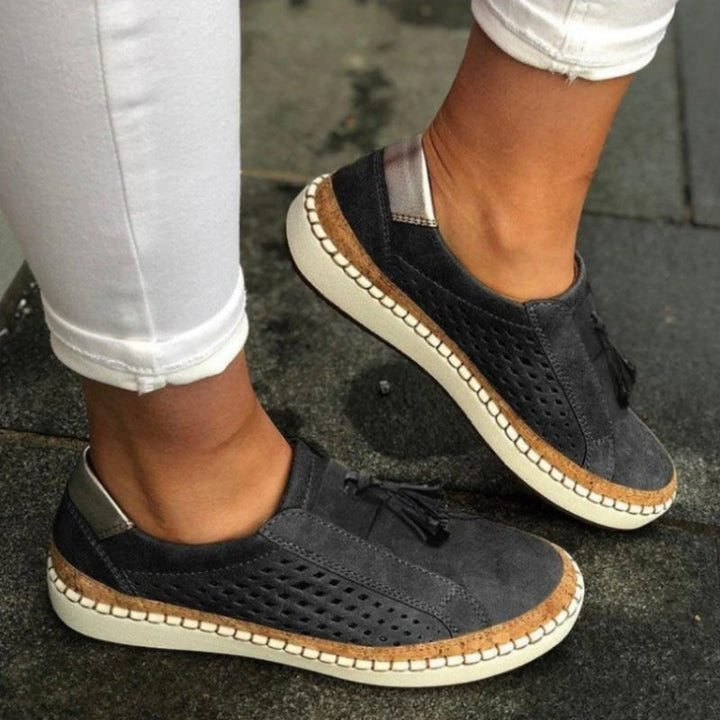 Women's Breathable Slip-On Knit Orthopedic Sneakers - Black