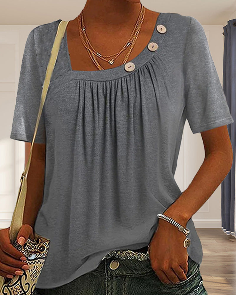 Tanaïs | Button-Detailed Top
