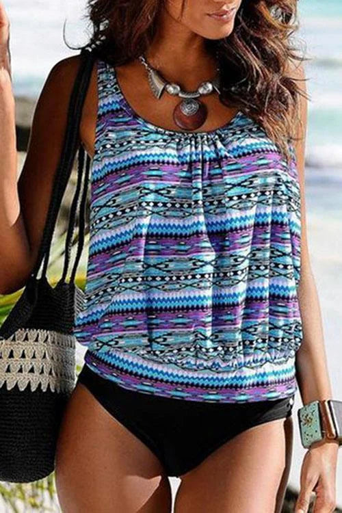 Sierra | Belly-Covering Aztec Swim Set