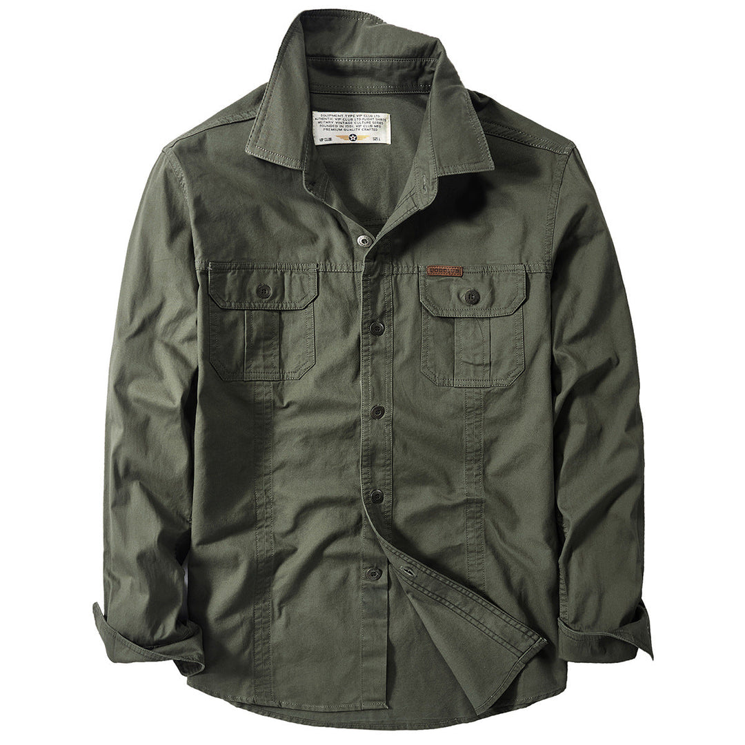 Men's Long Sleeve Cargo Pocket Overshirt
