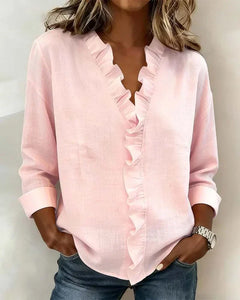 Indie | Elegant Ruffle V-Neck Blouse