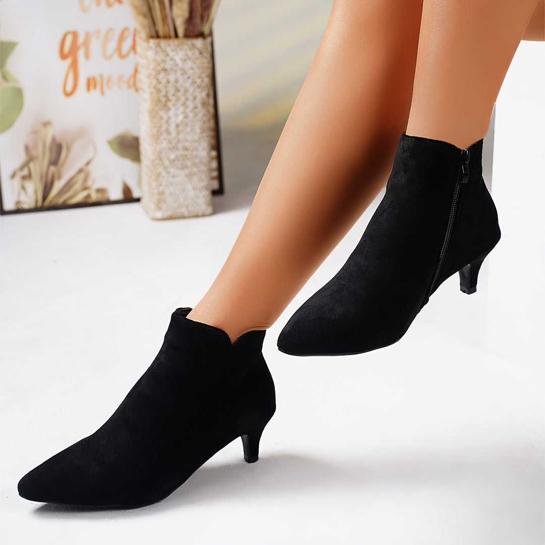 Women's Plush Lined Kitten Heel Boots