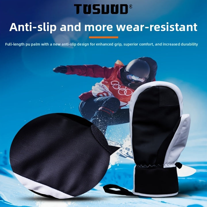 Men's Touchscreen Warm Knit Winter Ski Mittens