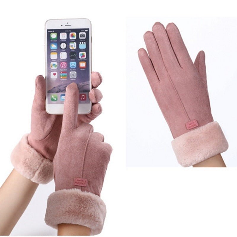 Women's Timeless Warm Suede Fleece Winter Gloves