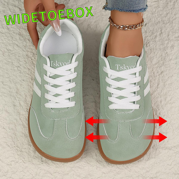 Women's Flat Lace Up Wide Toe Box Sneakers