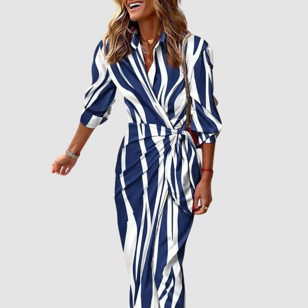 Evangeline | Vibrant Stripe Wrap Dress
