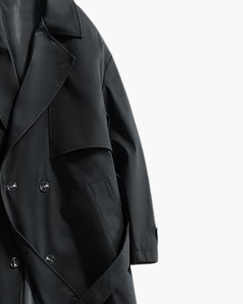Men's Double-Breasted Relaxed Midi Peacoat
