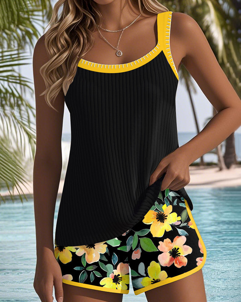 Darcy | Belly-Covering Elegant Tankini Swim Set