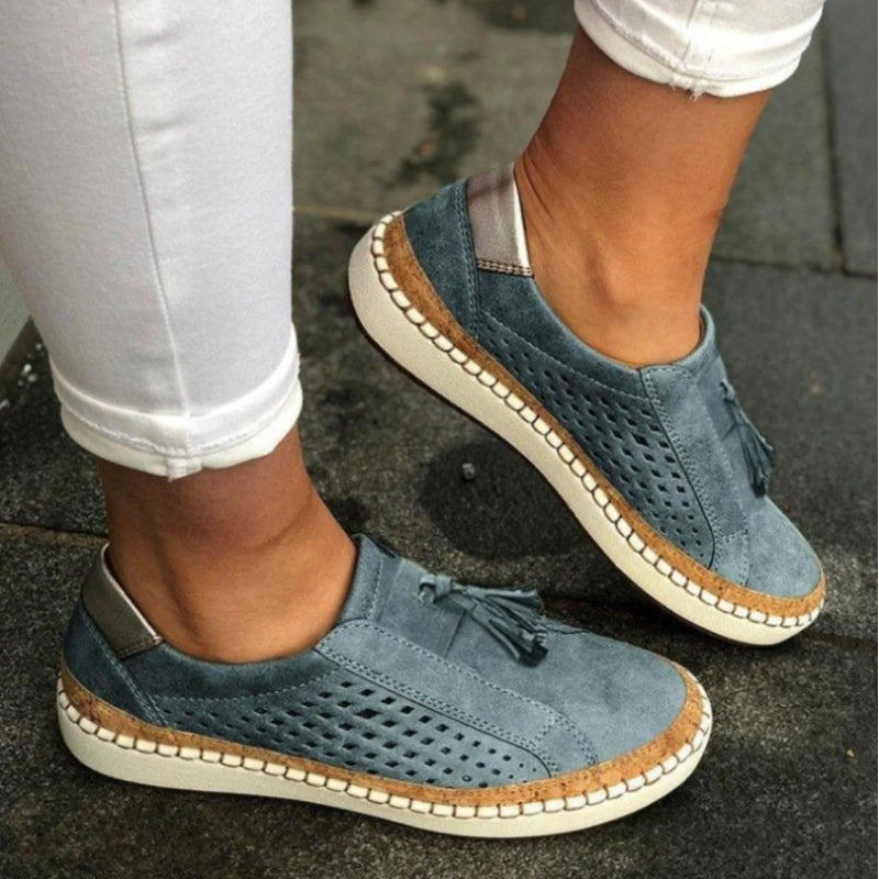 Women's Breathable Slip-On Knit Orthopedic Sneakers - Navy