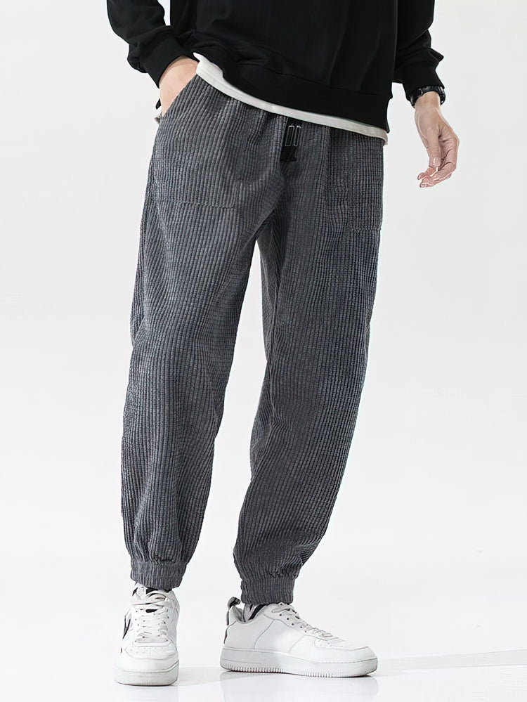 Men's Cuffed Breathable Corduroy Baggy Sweatpants
