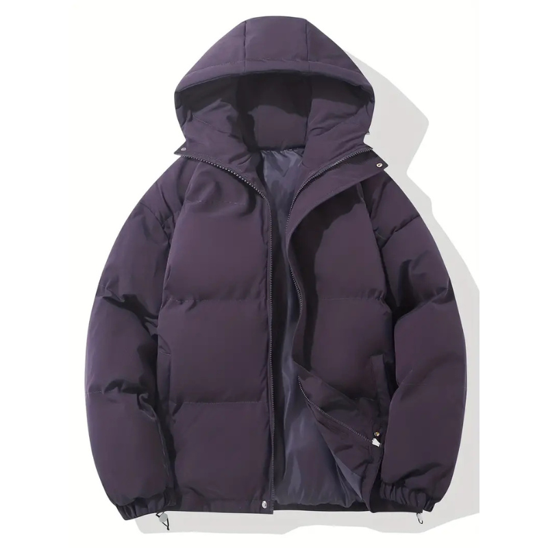 Women's Casual Puffer Snow Winter Jacket - Purple