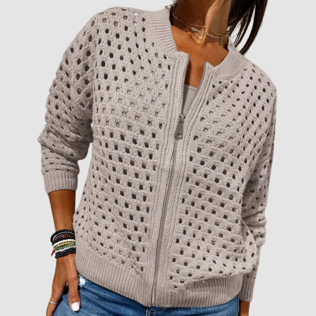 Lisette | Zip-Front Knit Cardigan
