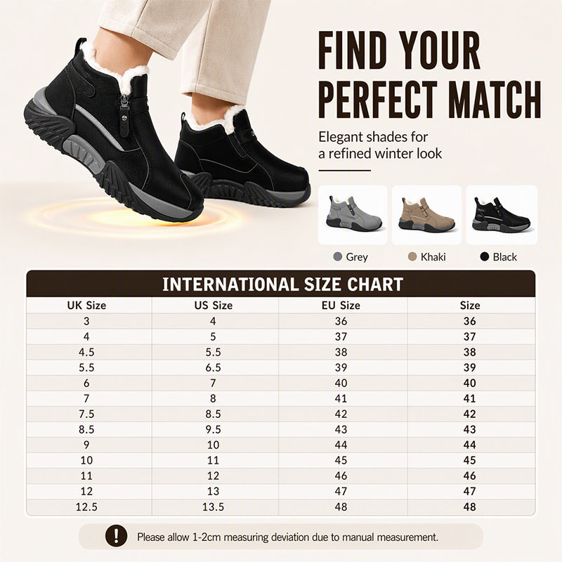 Men's Leather Winter Slip On Thermal Knit Snow Boots