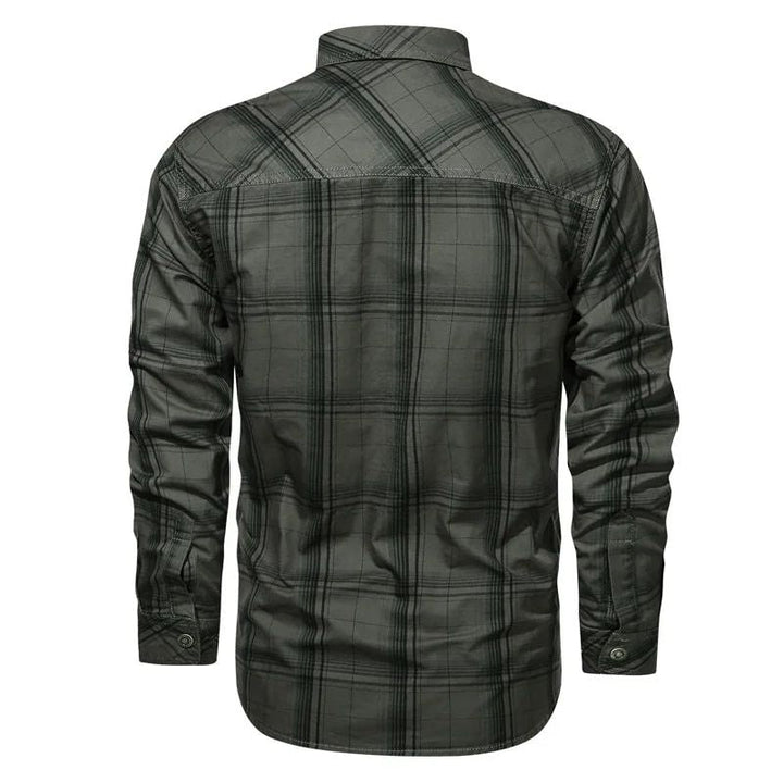 Men’s Flannel Shirt | Brushed Cotton Button-Up | Plaid Workwear Layer