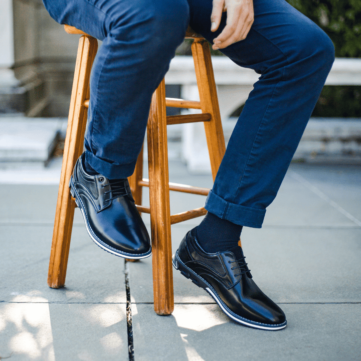 Leather Slim Lace-Up Orthopedic Shoes Men