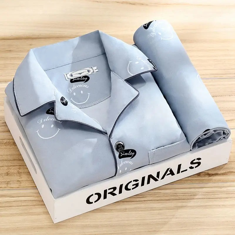 Men's Lounge Matching Long Indigo Pajama Set