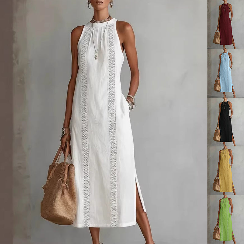 Pascale | Halter Neck Lace Dress