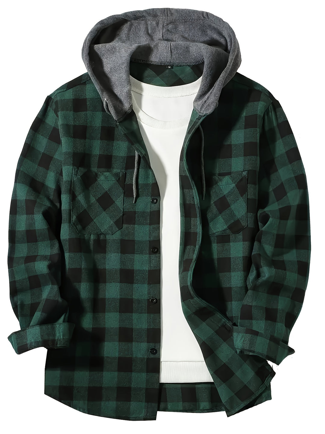 Men's Plus Size Hooded Relaxed Fit Overshirt