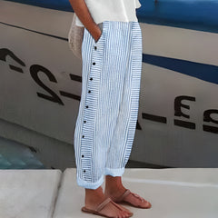 Simone | Striped Trousers with Deep Side Pockets