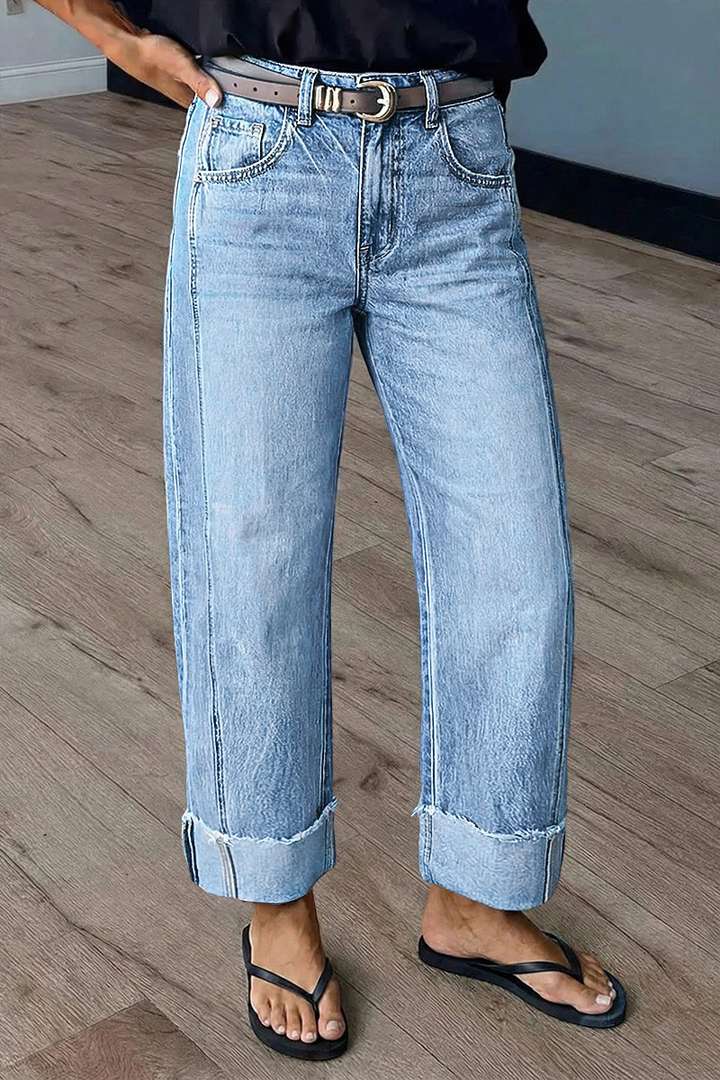 Alberte | Wide-Leg Cuffed Jeans