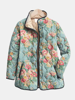 Elara | Cosy Quilted Jacket with an All-Over Floral Print