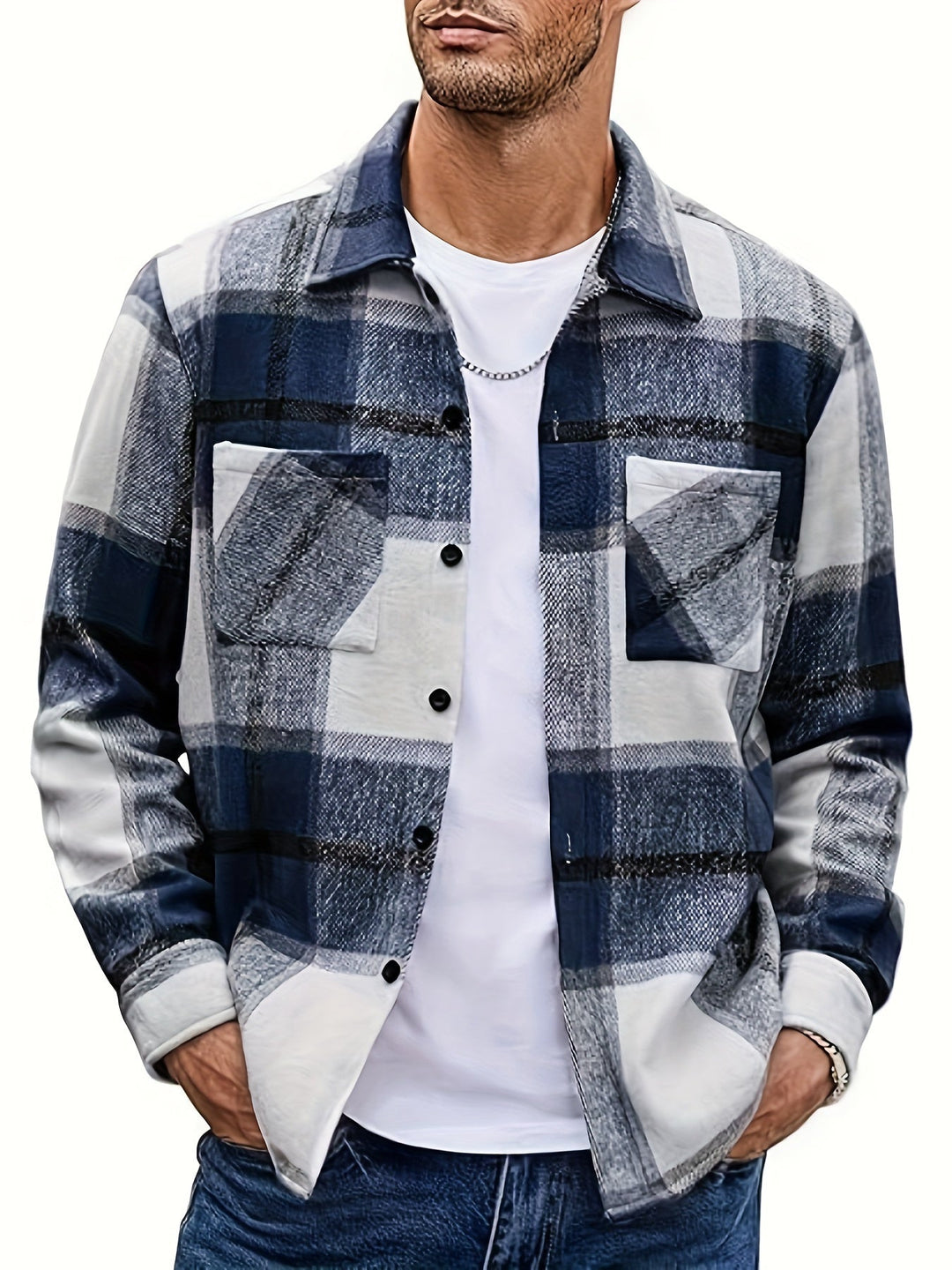 Men's Classic Fit Long Sleeve Overshirt
