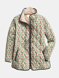 Aveline | Timeless Quilted Jacket with a Vintage Floral Print
