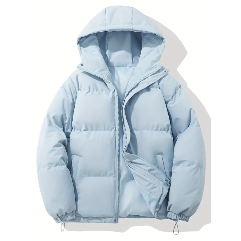 Women's Casual Puffer Snow Winter Jacket - Light blue