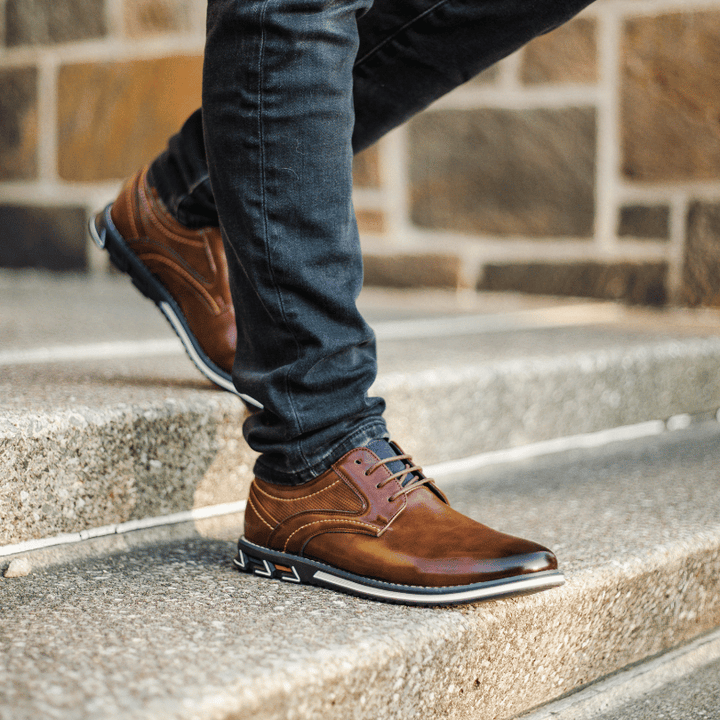 Leather Slim Lace-Up Orthopedic Shoes Men