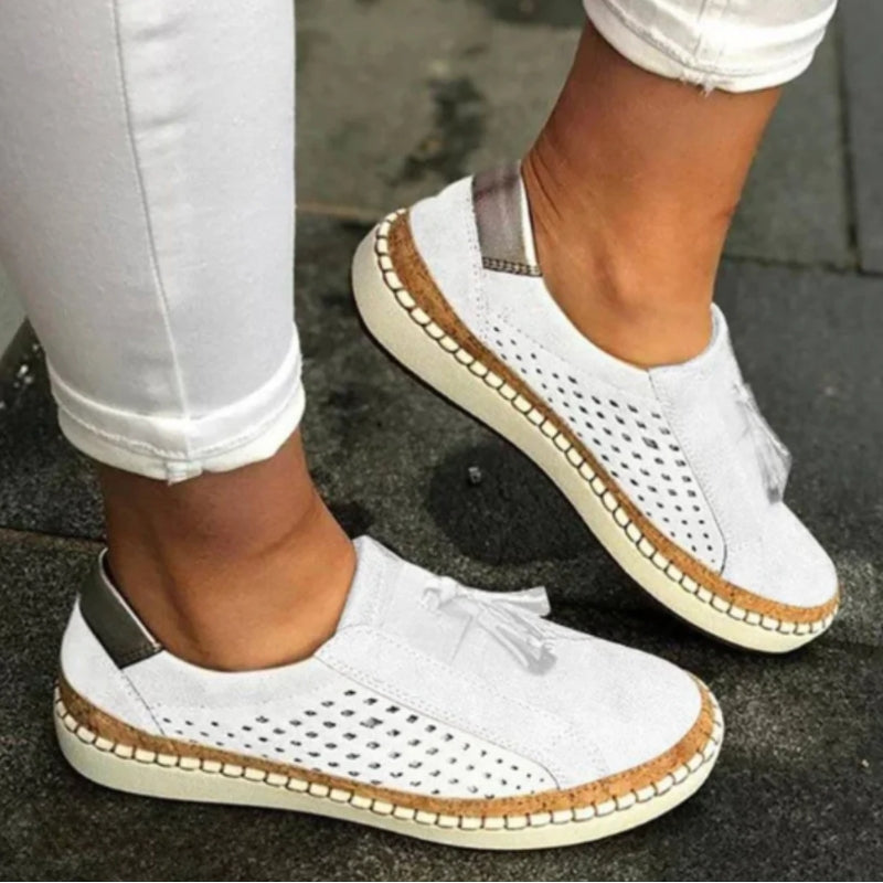 Women's Breathable Slip-On Knit Orthopedic Sneakers - White